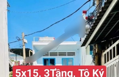 Bán gấp nhà 3TẦNG 75M2 NGANG 5M CHỈ HƠN 3TỶ TÔ KÝ, PM QUANG TRUNG Q.12